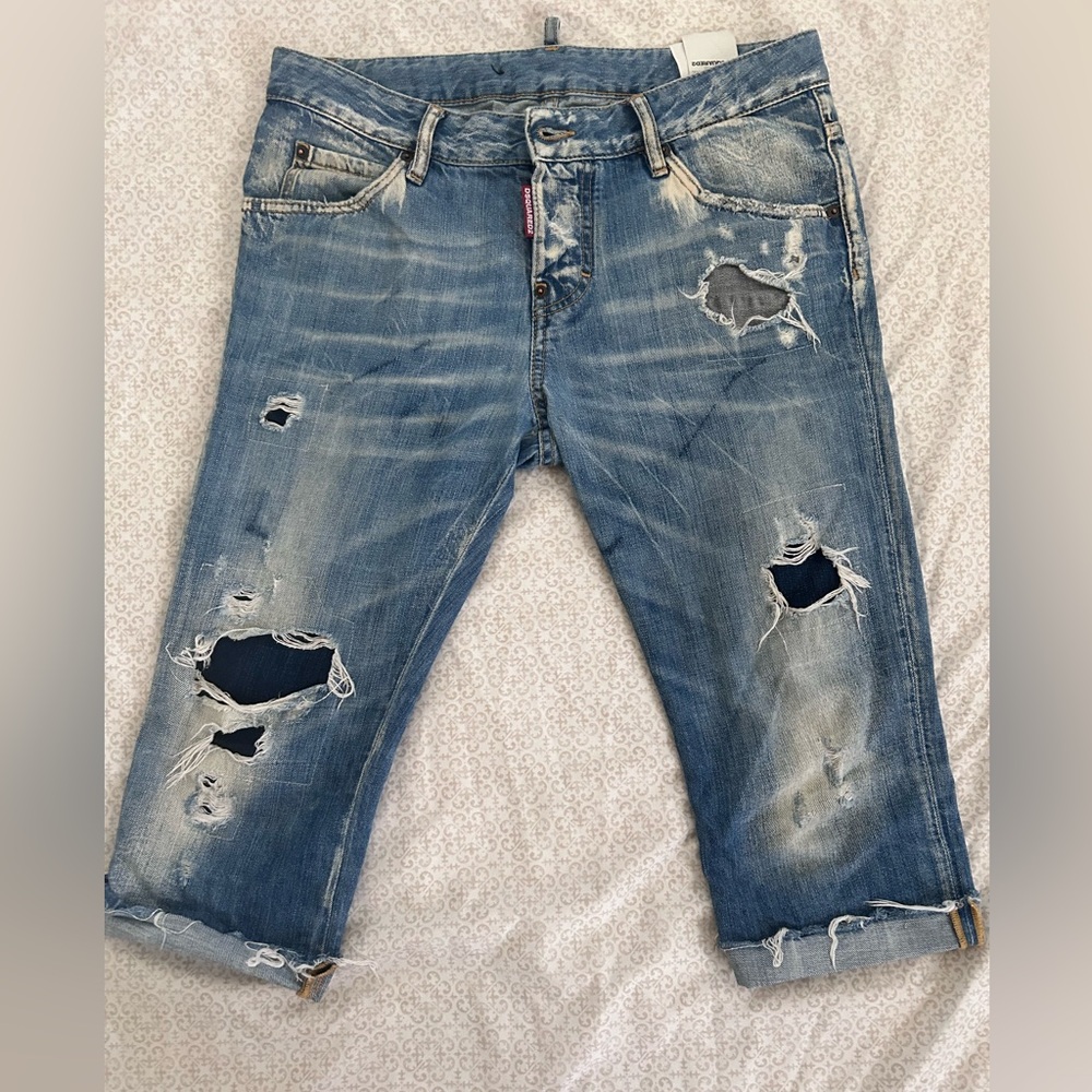 Dsquared distressed jeans. Size 40 European. Basically a medium.